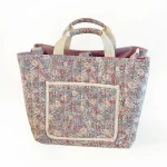 Sac à langer imprimé floral en coton sac de poussette portable sac à main multifonctionnel pour maman et bébé style élégant et pratique