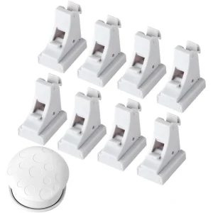 Serrure de sécurité magnétique pour bébé clips de protection invisible limiteur de tiroirs 9 clips en plastique design moderne usage familial