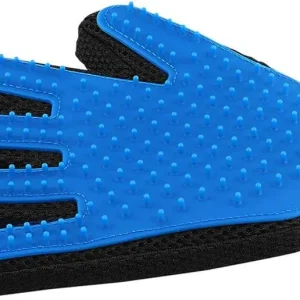 Gant de toilettage pour chiens et chats soin de la fourrure démêlage nettoyage silicone et tissu bleu et noir confort et praticité Gant de toilettage pour chiens et chats soin de la fourrure démêlage nettoyage silicone et tissu bleu et noir confort et praticité
