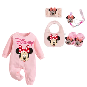 Ensemble vêtements bébé fille combinaison rampante Disney bandeau cheveux bavoir chaussons 09 mois cadeau bébé fille Ensemble vêtements bébé fille combinaison rampante Disney bandeau cheveux bavoir chaussons 09 mois cadeau bébé fille