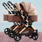 Poussettes jumelles vue haute ajustable porteur bébé 36 ans segurança conforto poussettes bidirectionnelles portes doubles