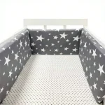 Tour de lit bébé Chichonera barrière lit coton protecteur infantile berceau matelas doux sécurité étoiles design moderne