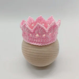 Couronne princesse bébé en crochet accessoire photo naissance cadeau naissance fille garçon rose clair 06 mois
