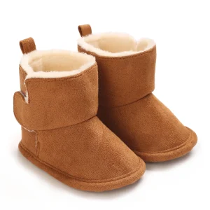 Bottes bébé hiver chaleur 018M Velcro doublure fourrure antidérapant intérieur confortable style moderne unisexe