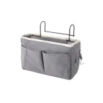 Organisateur mural bébé rangement soins tissu Canvas fer moderne poches extérieures gris foncé