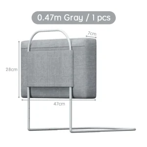Barrière de lit en tissu gris pour enfants gardecorps sécurisé 47cm x 28cm design moderne et confortable Barrière de lit en tissu gris pour enfants gardecorps sécurisé 47cm x 28cm design moderne et confortable
